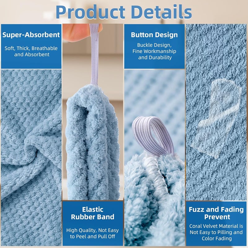 Amrules Hair Towel Wrap, 4 Packs 9.8 x 25.6 Inch Towel Turbans for Wet Hair, Dry Hair Towel, Headbands for Curly and Long Hair - Bathroom Must-Have for Ladies - Image 3